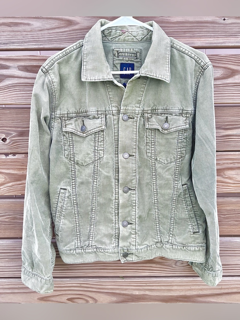 GAP Olive Green Corduroy Field Jacket Vintage Fall 2003 Y2K Men’s Cotton SZ S